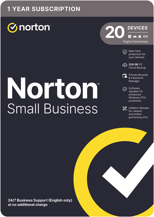 Norton Small Business 250GB AU 1 User 20 Devices 12 Months, Digital Key via Email (Available on Leader Cloud)