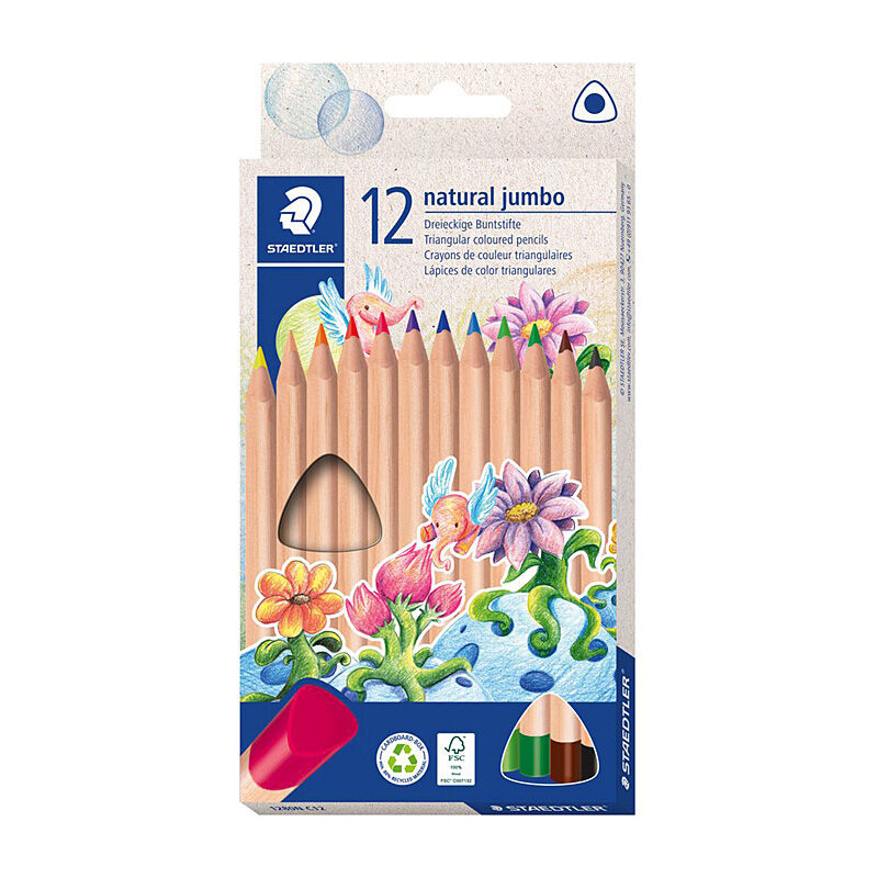 Staedtler Staed Nat Jumbo Col Penc Bx12