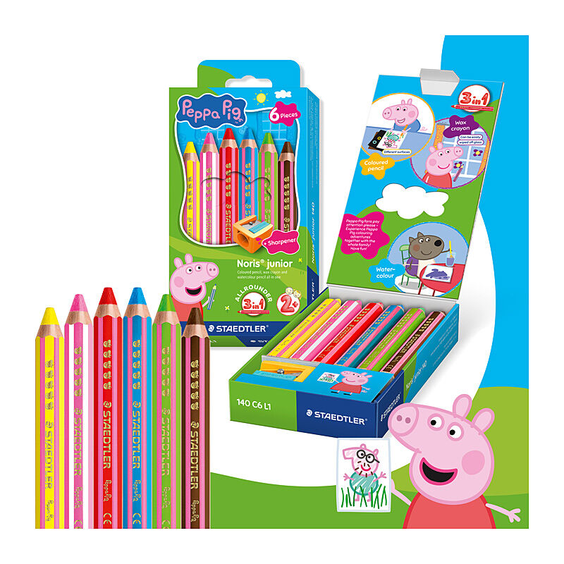 Staedtler ST Peppa Pig 3in1 Pencils Pk6