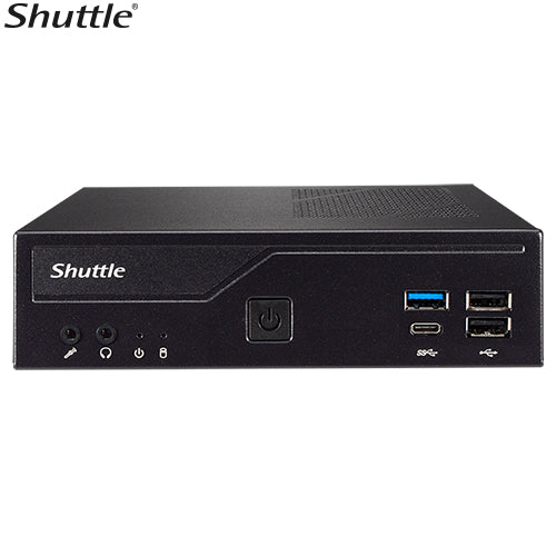 Shuttle DH610 Slim Mini PC 1L Barebone - Intel 12th/13th/14th Gen , 2xDDR4, 2.5' HDD/SSD bay, 2xLAN (1G & 2.5G), 2xRS232, HDMI, 2xDP, 120W, Vesa