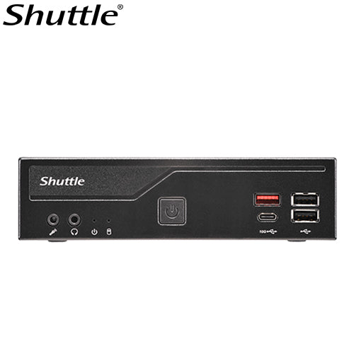 Shuttle DH810 Slim Mini PC 1.3L chassis - Intel® Core™ Ultra 200 serie ,2 x DDR5 SODIMM slots,48GB, 2xLAN (1G & 2.5G), 2xRS232, HDMI, 2xDP, 120W, Vesa