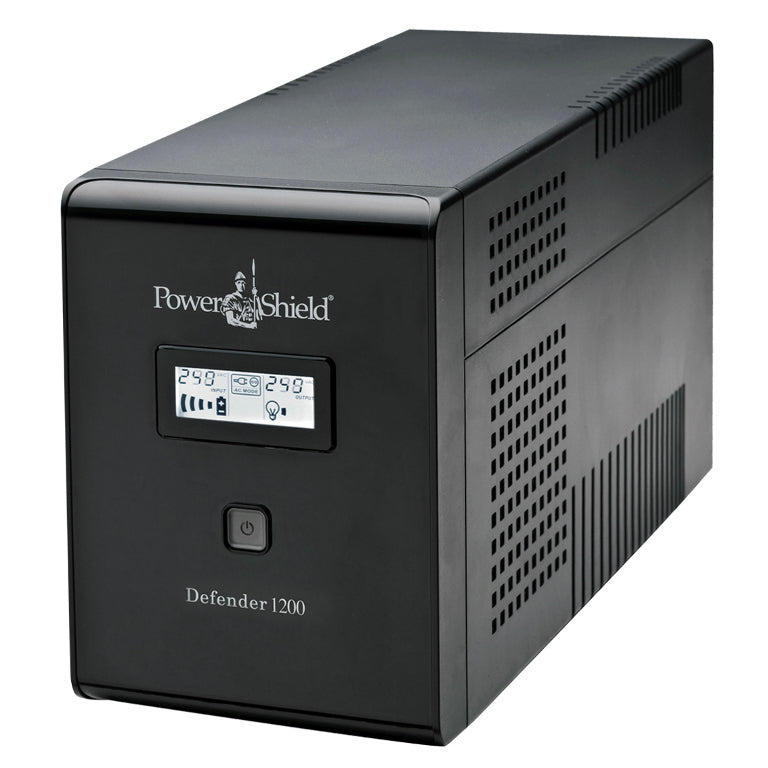 PowerShield Defender 1200VA/720W UPS, AVR, LCD display, 6 AUS sockets, user-replaceable batteries, 2-year warranty