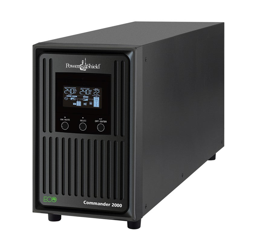 PowerShield Commander 2000VA/1800W - 10Amp, Line Interactive Pure Sine Wave Tower UPS with AVR, 2 AUS sockets, 10A, C13 x 3, 2-year warranty