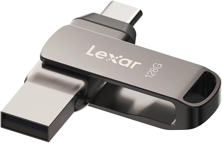 Lexar D400 128GB JumpDrive BL Titanium USB 3.1 Type-C, up to 130MB/s read transfer content between your USB Type-CTM and Type-A devices.
