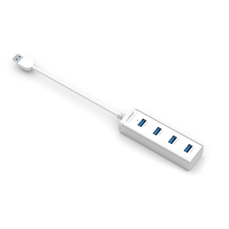 (LS) mbeat® “STICK' 4-Port USB 3.0 Hub - Aluminium Portable 4 Port Data Transfer Super Speed USB Hub Adapter Ultrabook MacBook SurfaceBook(LS)