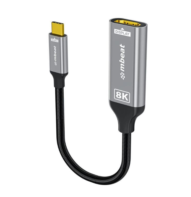 mbeat® Tough Link 8K USB-C to HDMI Adapter - Space Grey Up to 48Gbps (HDMI 2.1) Up to 8K (7680 x 4320) @60Hz