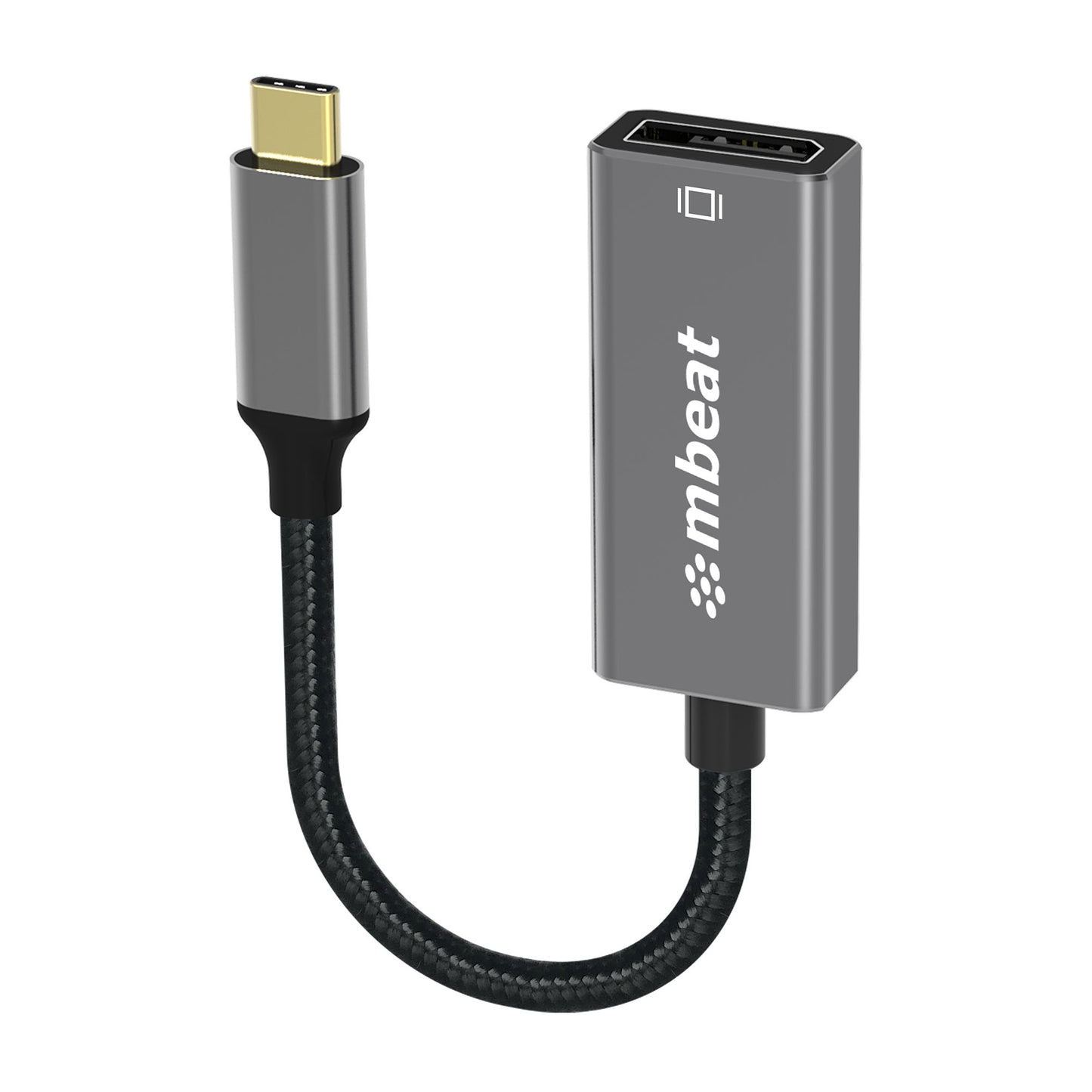 mbeat® Elite USB-C to Display Port Adapter -Converts USB-C to DisplayPort female port, 4K@60Hz (3840×2160), 15cm - Space Grey Weight: 30g