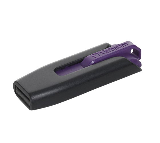Verbatim 32GB V3 USB3.0 Purple Store'n'Go V3; Retractable USB Storage Drive Memory Stick, Save and Backup Files, Reliable and Essential. Retail (LS)