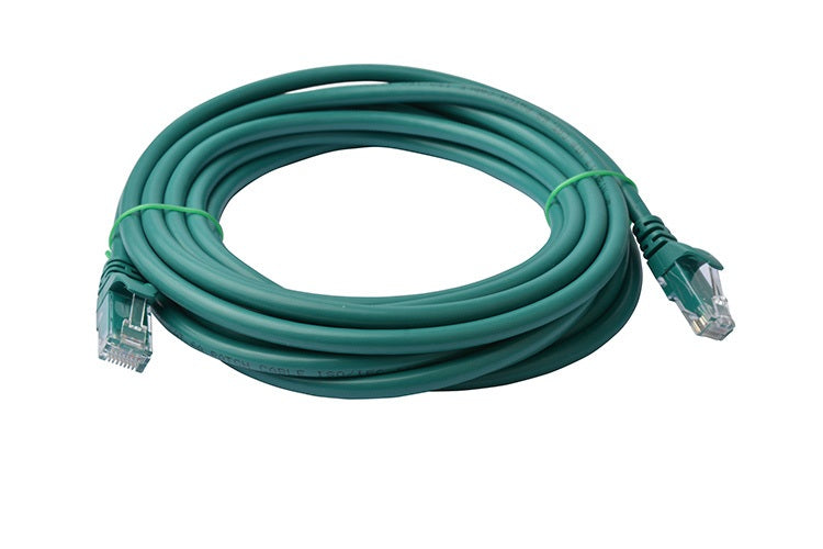 8WARE Cat6a UTP Ethernet Cable 5m Snagless Green