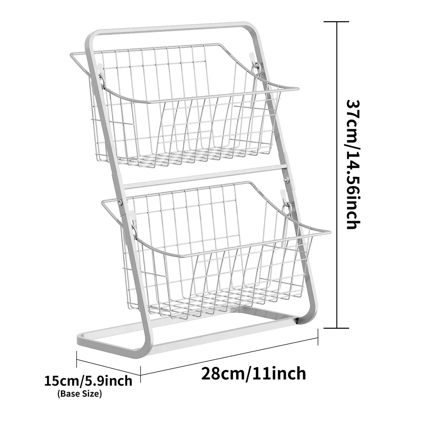 Fruit Vegetable Kitchen Storage Rack White