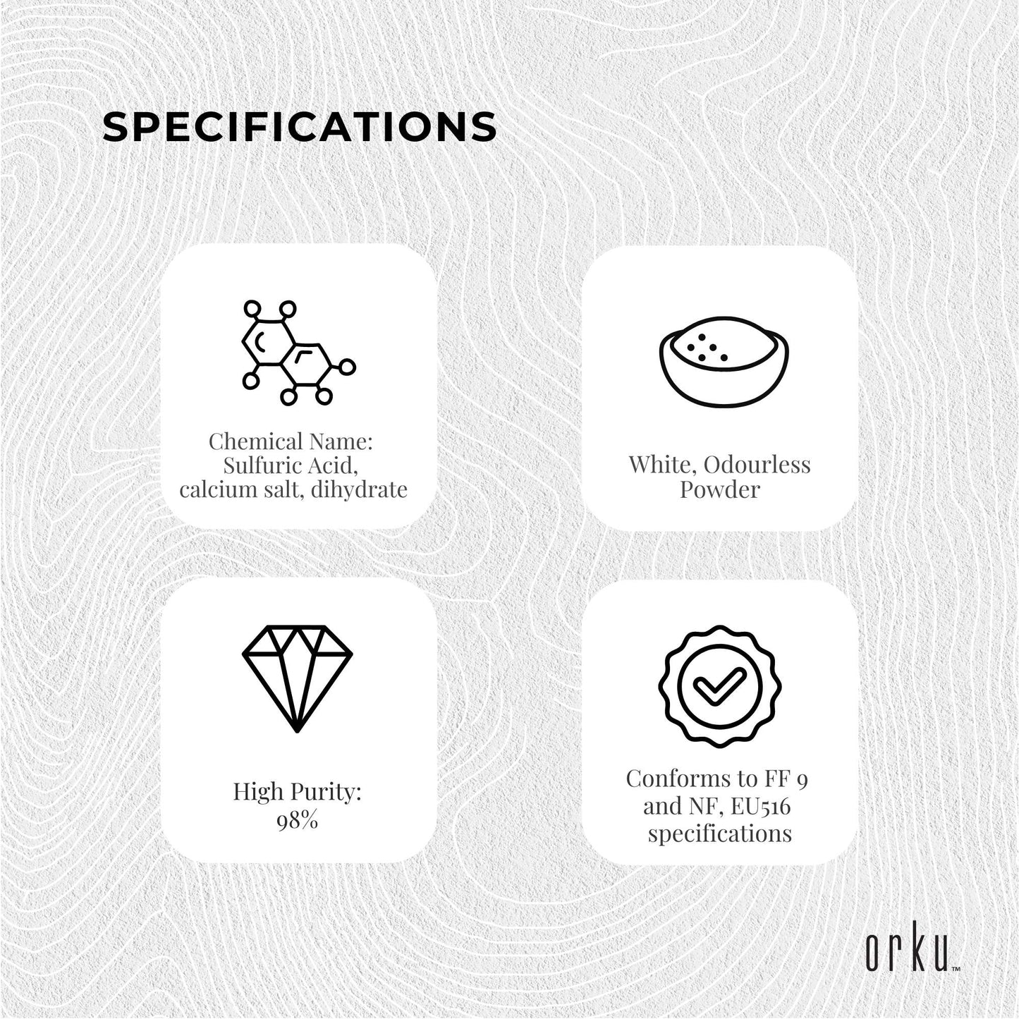 10Kg Calcium Sulphate Gypsum Powder - Food Grade Hydrous Sulfate