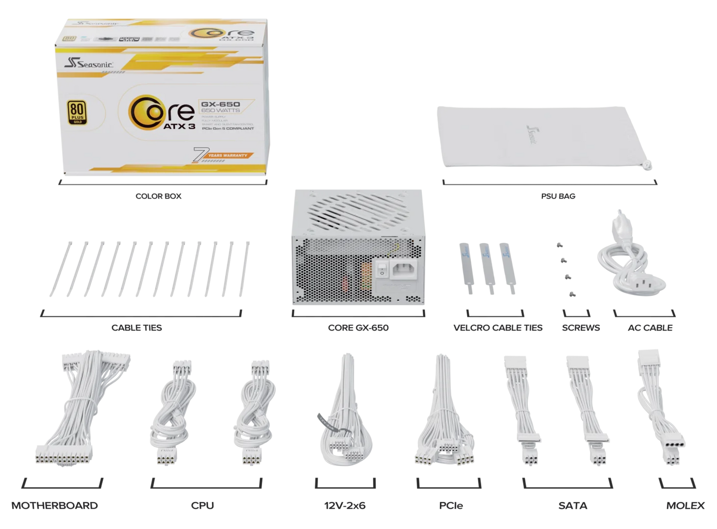 Seasonic CORE GX-650 White ATX 3.1 650W (SRP-CGX651-A5A32SF-WHITE)