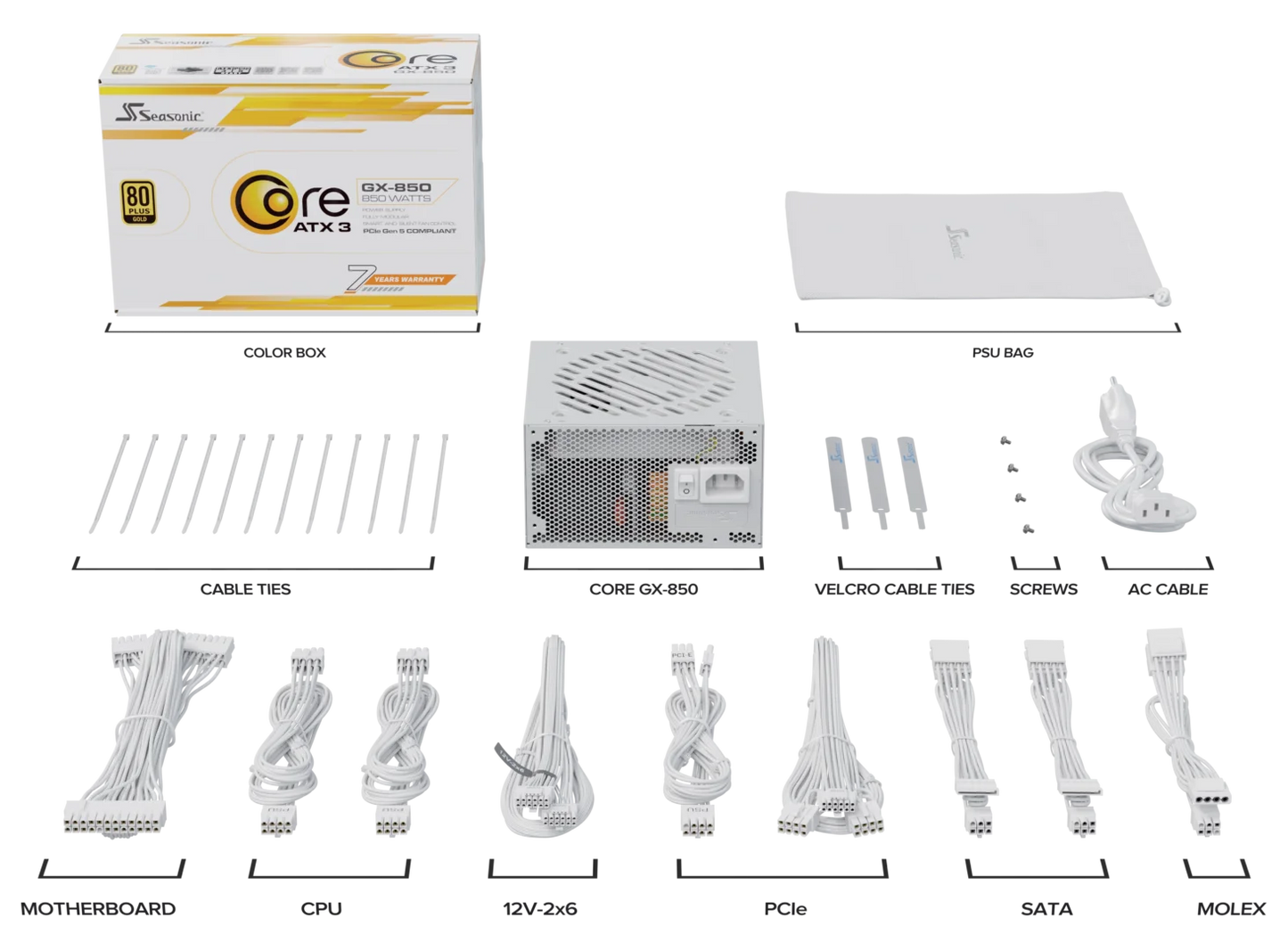 Seasonic CORE GX-850 White ATX 3.1 850W (SRP-CGX851-A5A32SF-WHITE)