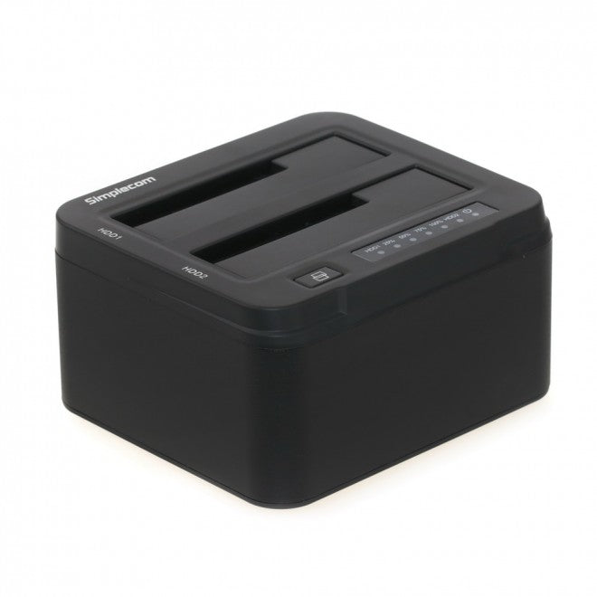 Simplecom SD322 Dual Bay USB 3.0 Aluminium Docking Station for 2.5 and 3.5" SATA HDD Black"