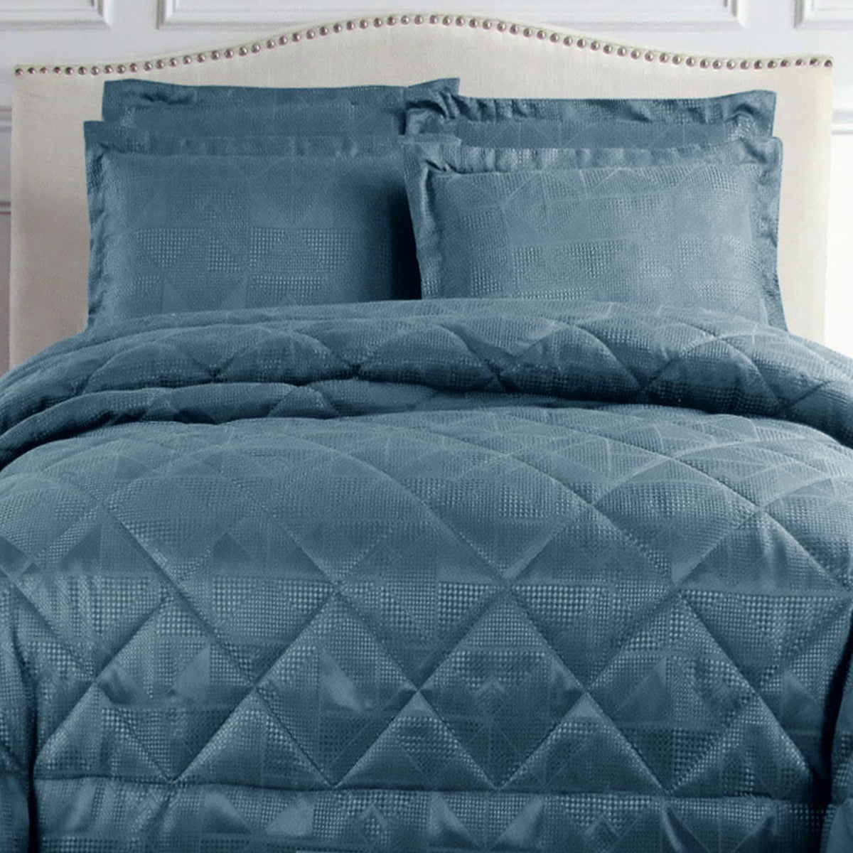 Hotel Living Eli Jacquard Comforter Set Queen Blue