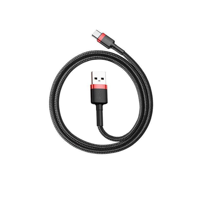 Red+Black Baseus USB to Type C Charger Cable 3A Fast Charging for Huawei - 2M 2PCS
