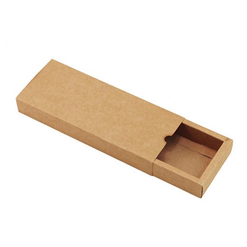 100PCS DIY Paper Box Drawer Type Jewelry Packing Box Tea Gift Cosmetics Kraft - 8*8*4cm