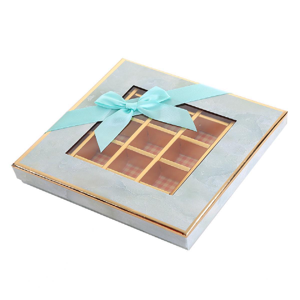 25X Valentines Day 9/12Grids Chocolate Box Gourmet Desserts Gift Display Window - Tiffany 9Grids-12-12-4-25pcs