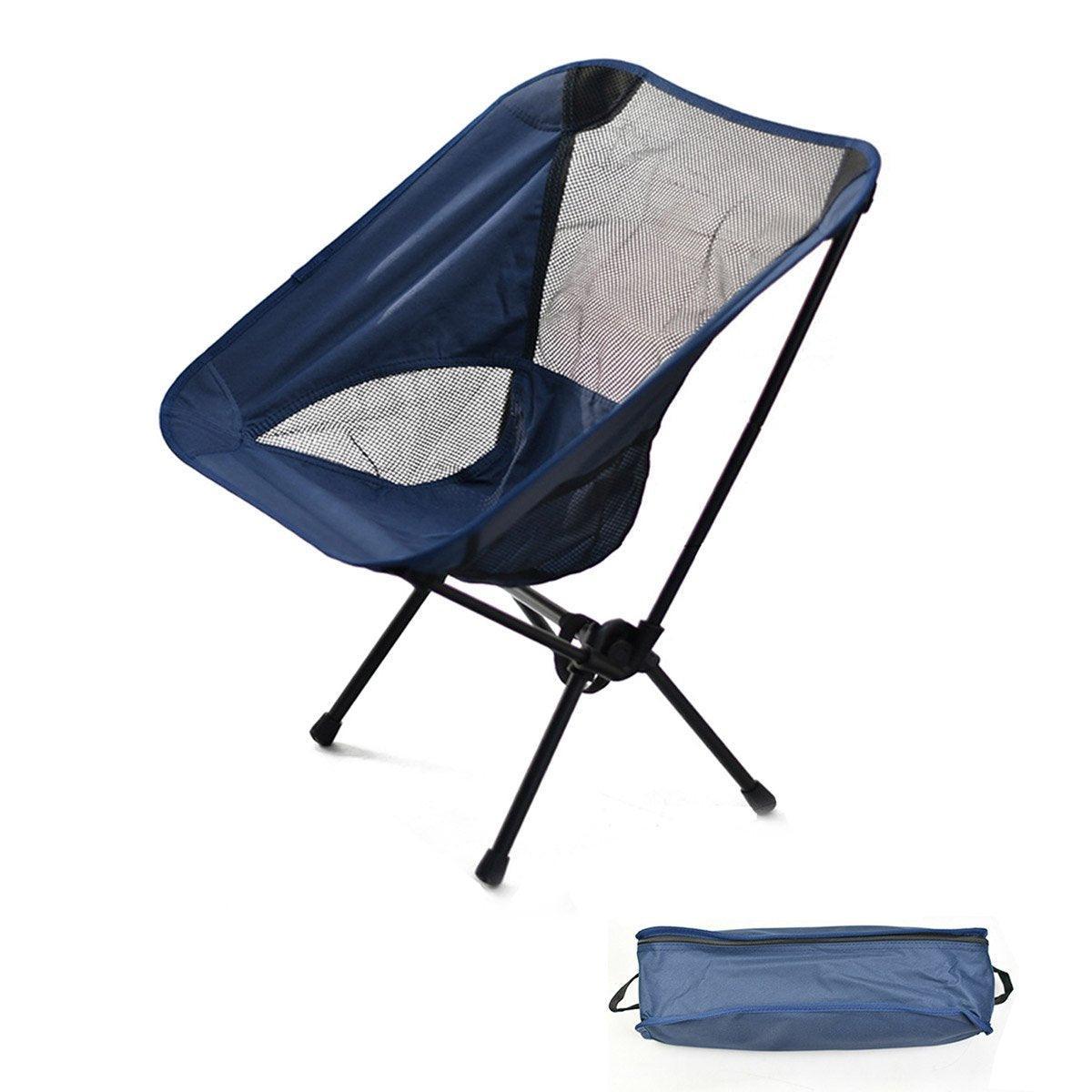Outdoor Portable Lightweight Folding Camping Chair High Back Fishing Chair - Grey
