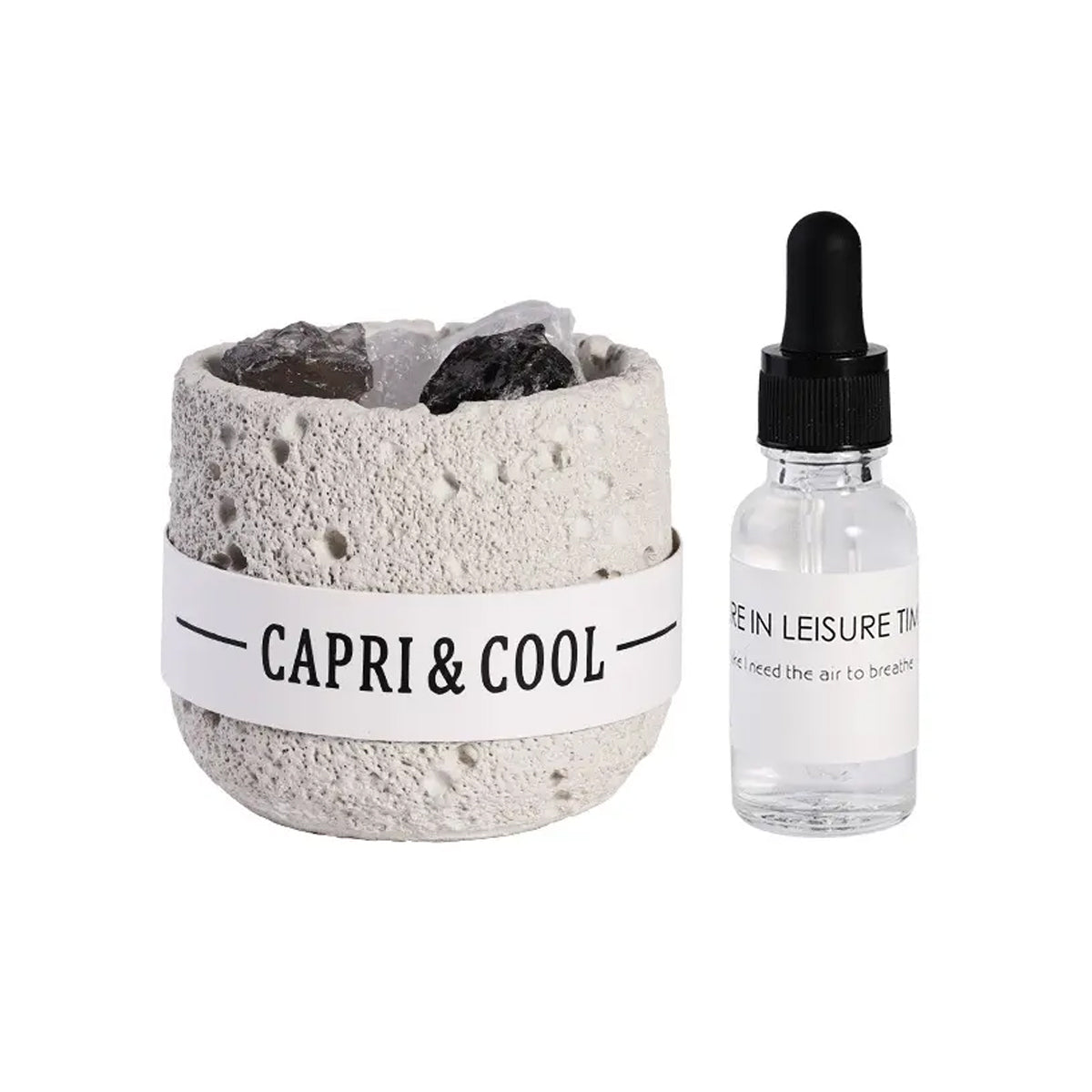 Crystal Stone Oil Diffuser Passive Aromatherapy Set White Natural Bedroom Decor - Blue?Bellflower