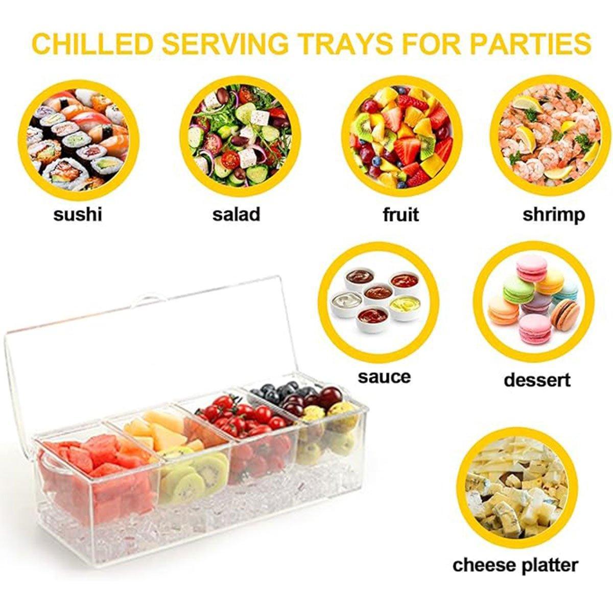 Outdoor Picnic Ice Box Split Salad Plate Fresh-keeping Food Storage Container