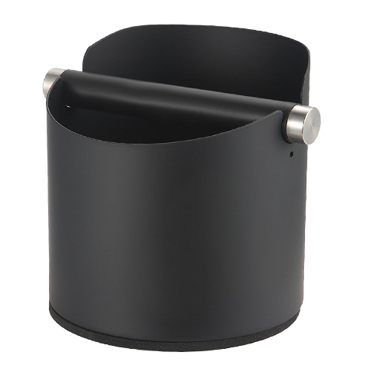 Stainless Steel Coffee Grounds Knock Box Round Tap Bucket for Household Espresso - Black
