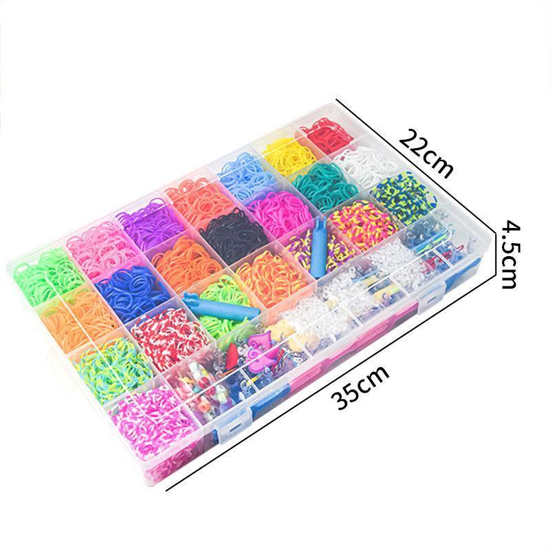 6800PCS Loom Bands Kit Bracelet Mixed Colour Rubber Refill Clip Hook Charms DIY