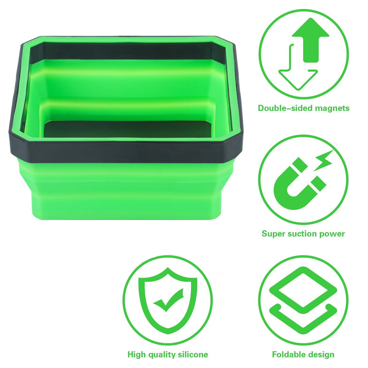 10PCS Silicone Magnetic Tool Tray Folding Storage Disk Screw Bolt Organizer