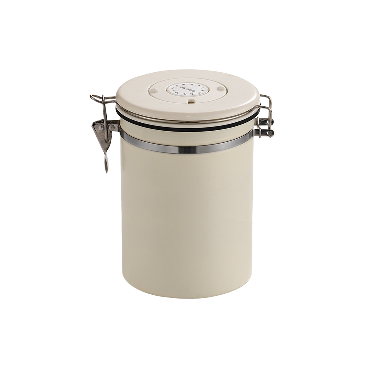 3 Sizes Stainless Steel Coffee Bean Powder Storage Jar Sealed Canister with Valve - 1.2L