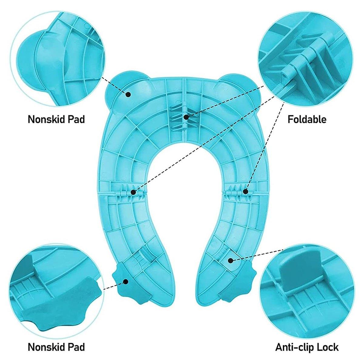 Blue Kids Toilet Seat Washer Portable Baby Training Seat for Easy Potty Training