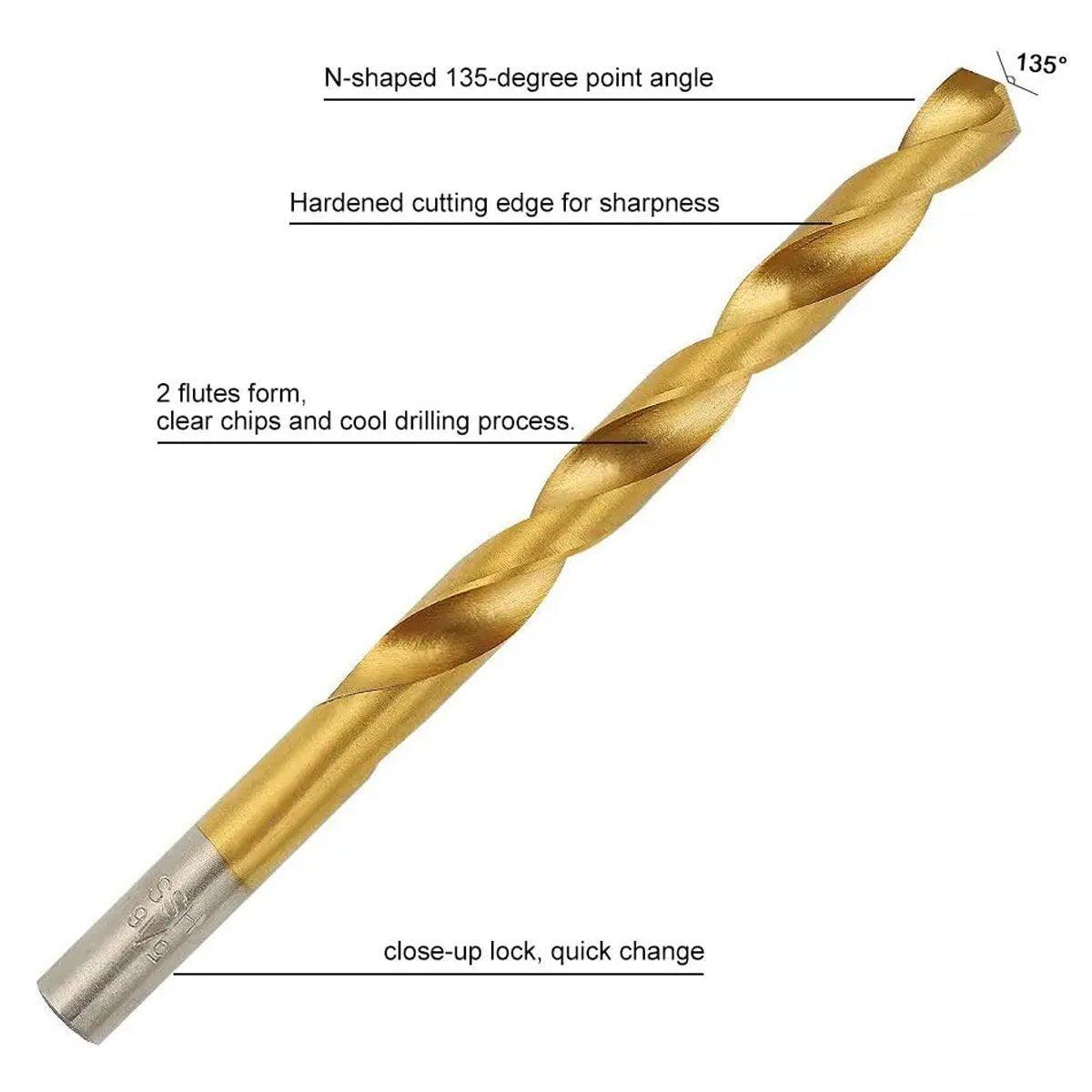 99X HSS Titanium Drill Bit Tool Set 1.5-8mm Twist Drill For Wood Metal Grooving