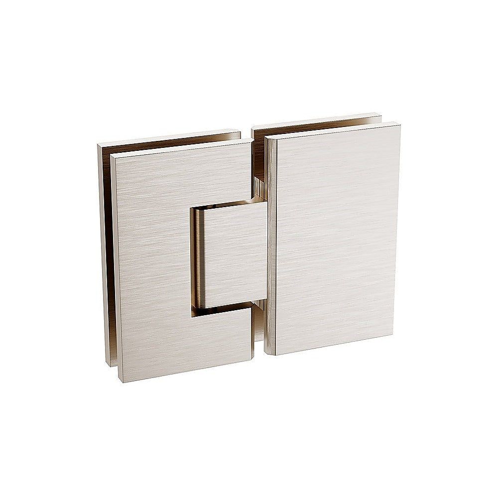 120x80cm Corner Frameless Shower Screen with Nickel Brackets and SS Hinges, Round Handle