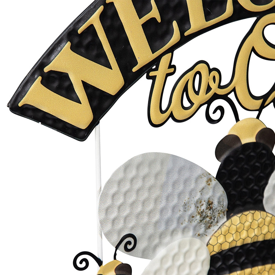 Welcome Honey Hive Wall Sign 43cm