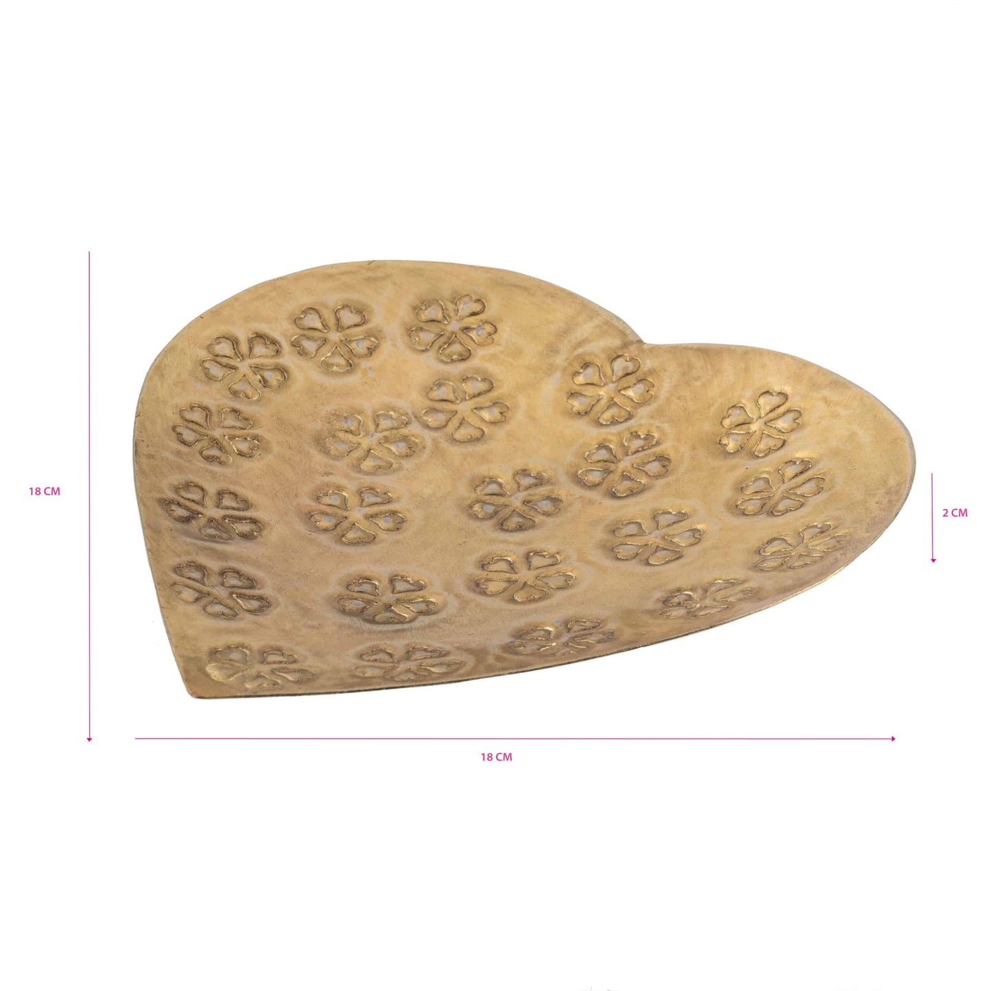 Handcrafted Metal Pressed Heart Shape Bowl 17cm