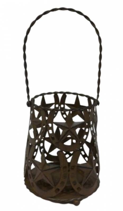 Horse Shoe And Star Candle Holder 16x20cm