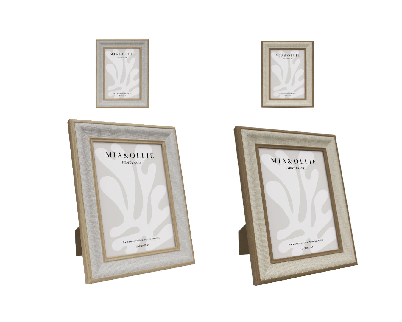 Set 2 Photo Frame Sandy '5x7in Assort 18cm"
