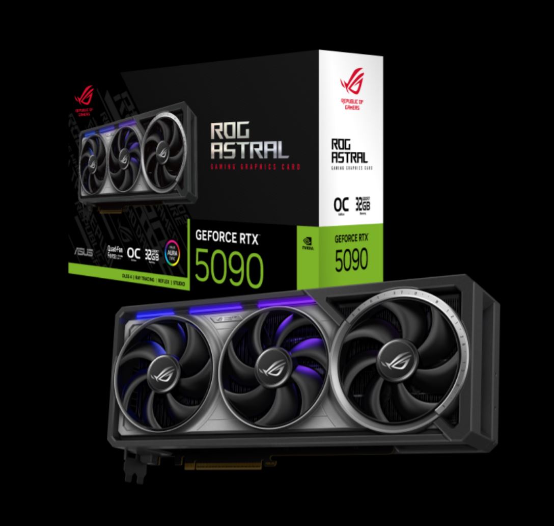 (DS)ASUS nVidia GeForce ROG-ASTRAL-LC-RTX5090-O32G-GAMING 32GB GDDR7 2580 MHz Boost clock 28 Gbps 512-bit Digital Max Resolution 7680 x 4320
