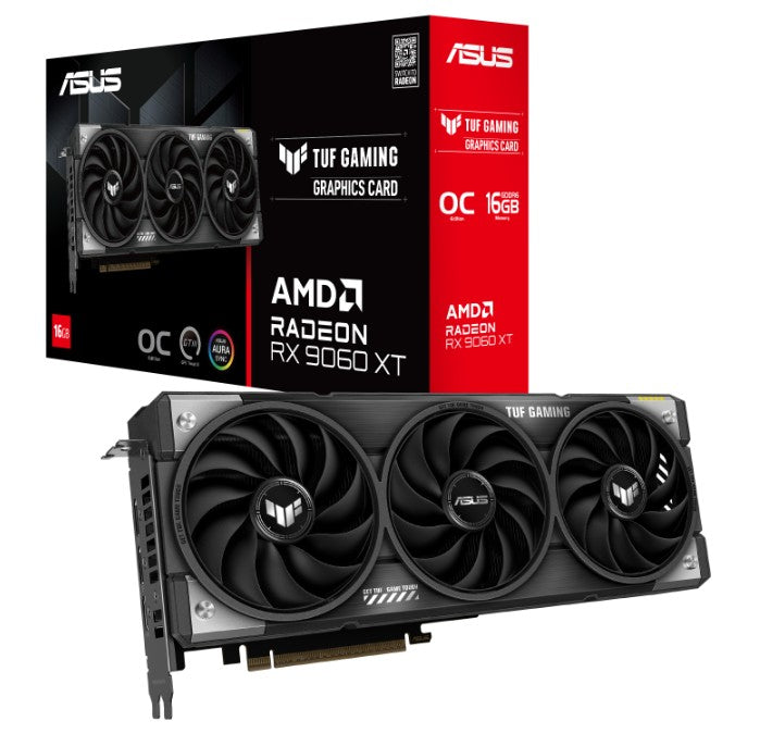 ASUS AMD Radeon TUF-RX9060XT-O16G-GAMING RX 9060 XT OC Edition, 16GB GDDR6 128-bit, Military Grade Components, PCIe 5.0