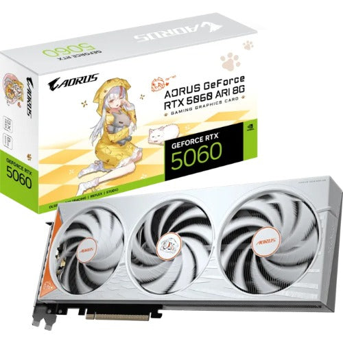 Gigabyte GV-N5060AORUS ARI-8GD, GeForce RTX™ 5060 8GB, GDDR7, 128-bit, 2722 MHz