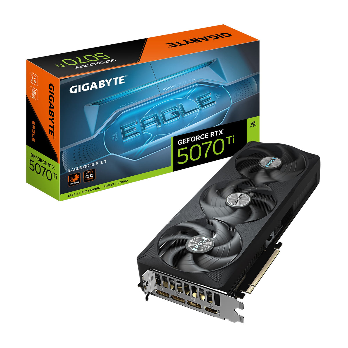 Gigabyte GeForce RTX™ 5070 Ti EAGLE OC SFF 16G, 2542 MHz, CUDA 8960, 28 Gbps