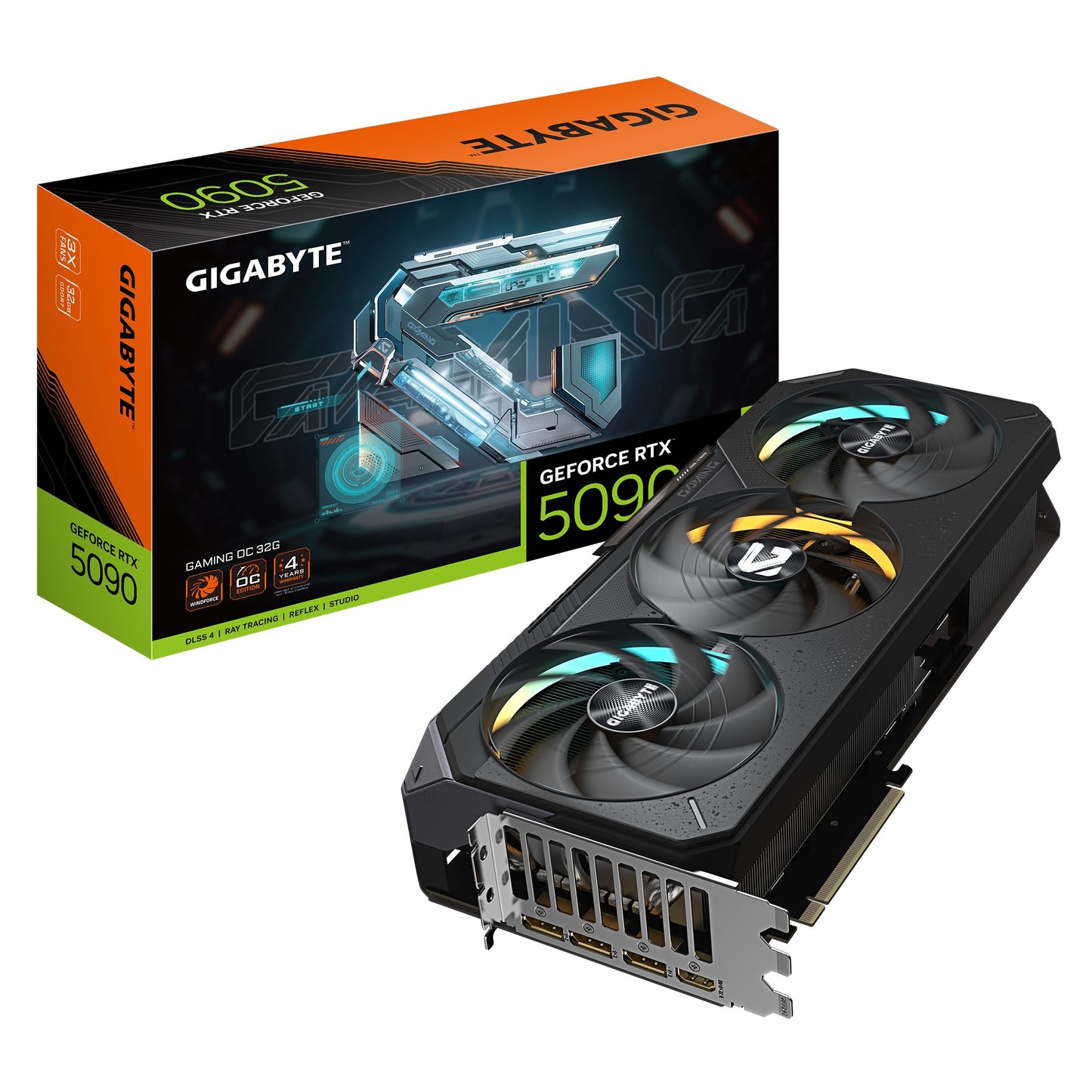 Gigabyte GeForce RTX™ 5090 GAMING OC 32G, 2550 MHz, CUDA 21760, 28 Gbps, GDDR7, 512 bit, PCI-E 5.0, PSU 1000W, DisplayPort 2.1b *3 HDMI 2.1b *1