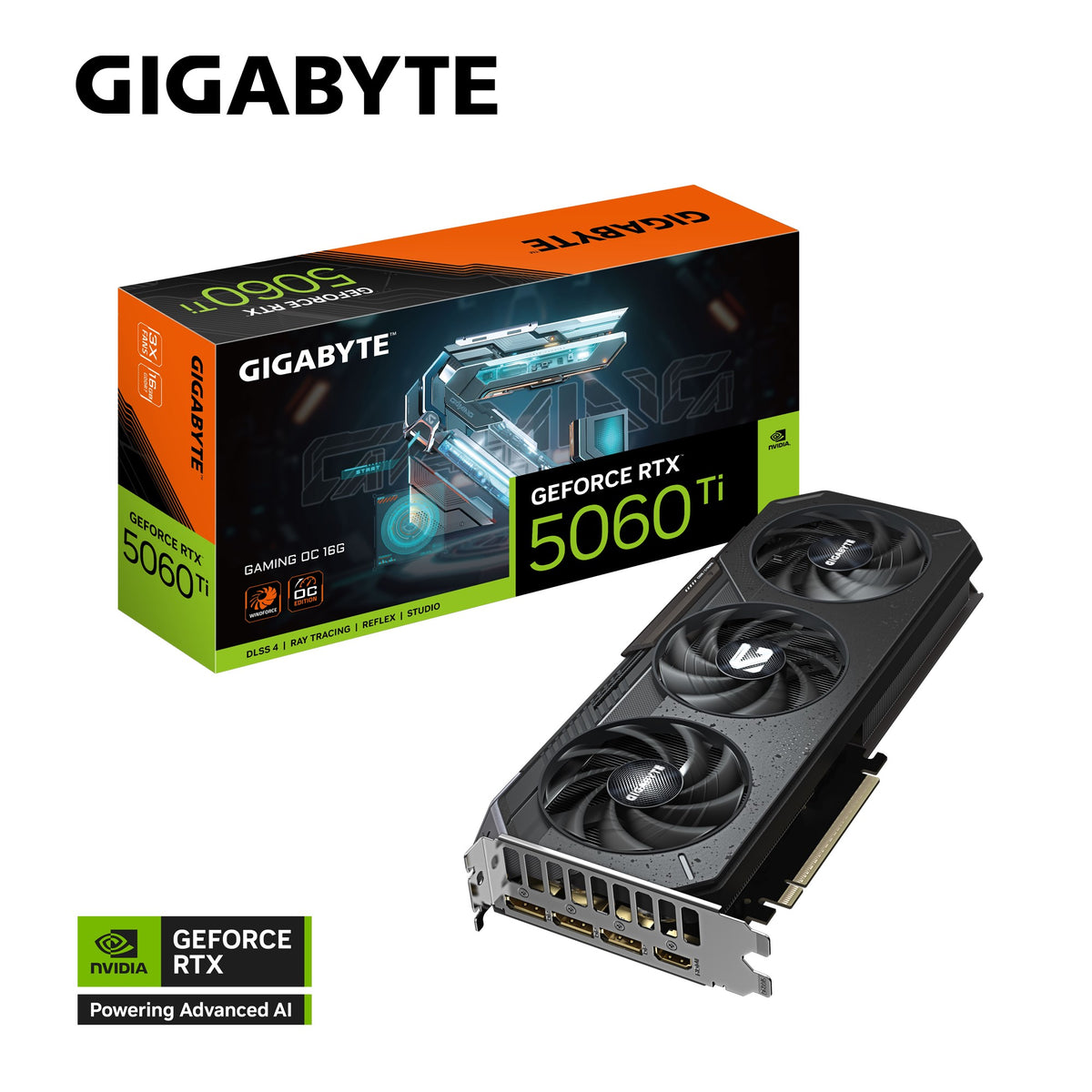 Gigabyte GeForce RTX™ 5060 Ti GAMING OC 16G, 2647 MHz, CUDA TBD, 28 Gbps