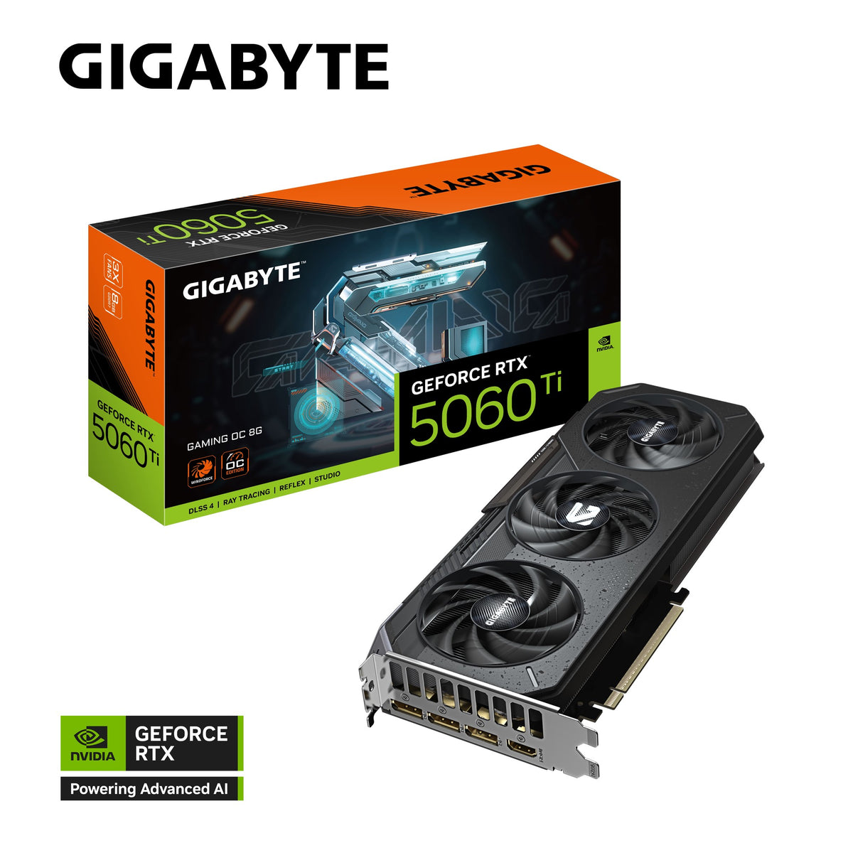 Gigabyte GeForce RTX™ 5060 Ti GAMING OC 8G, 2647 MHz, CUDA TBD, 28 Gbps, GDDR7