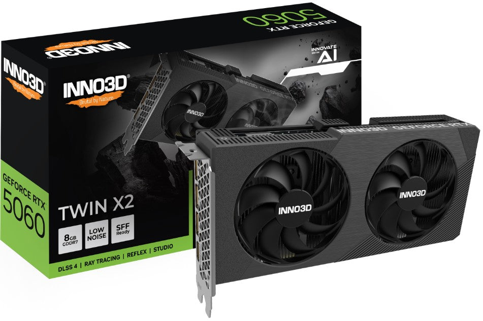 INNO3D nVidia GeForce RTX 5060 TWIN X2 OC V2 8GB GDDR7, 2527MHz Boost Clock