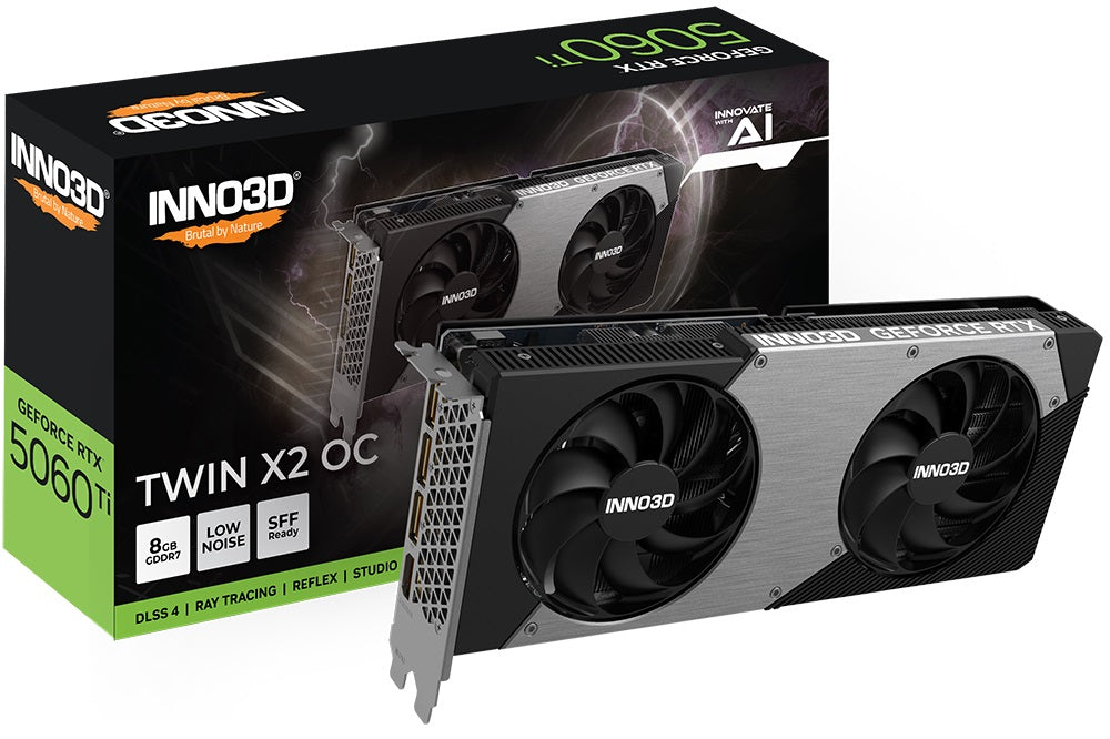 INNO3D nVidia GeForce RTX 5060 Ti TWIN X2 OC 8GB GDDR7, 2602MHz Boost Clock