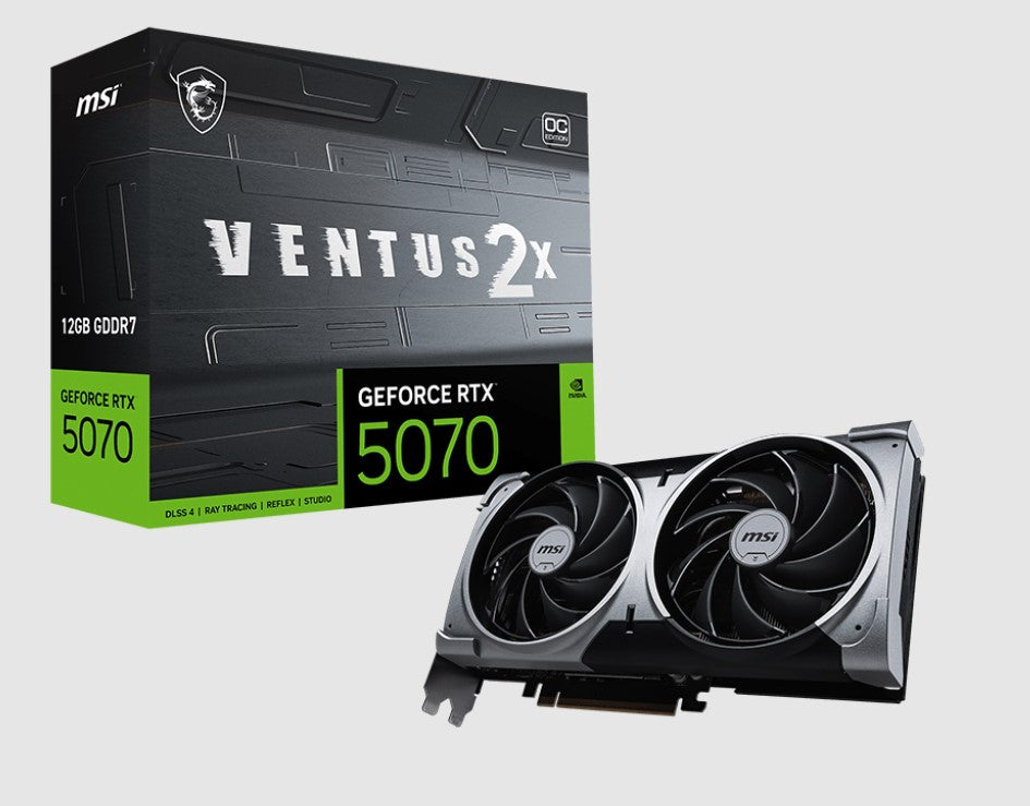 MSI Vidia GeForce RTX™ 5070 12G VENTUS 2X OC, PCI Express® Gen 5, Boost: 2542