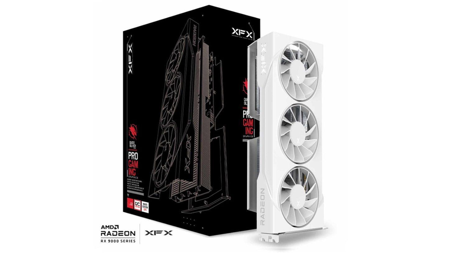 XFX Swift AMD Radeon RX 9060XT OC White Triple Fan Gaming Edition with 16GB GDDR6 HDMI 2xDP, AMD RDNA™ 4 (RX-96TS316W7)