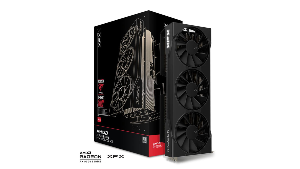 XFX Swift AMD Radeon RX 9070XT Triple fan Gaming Edition with 16GB GDDR6 HDMI