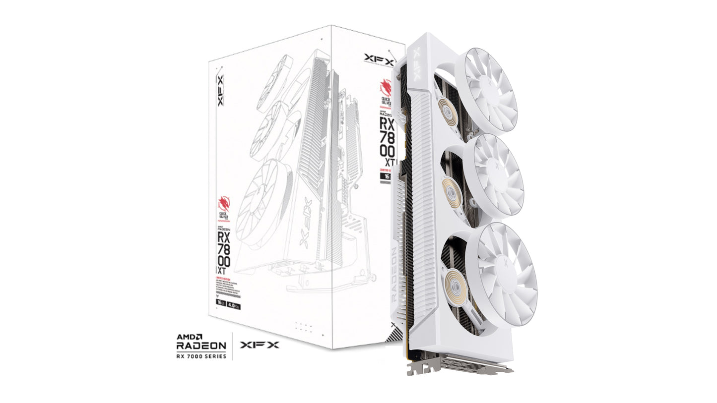 XFX Mercury AMD Radeon RX 9070XT OC White Magnetic Air Edition with RGB 16GB GDDR6 HDMI 3xDP, AMD RDNA™ 4 (RX-97TMARGW9)