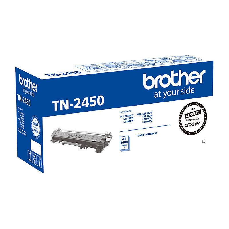 خرطوشة حبر Brother TN-2450 الأصلية باللون الأسود - 3000 صفحة